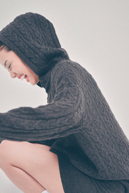 Claude Zip Hoodie Charcoal